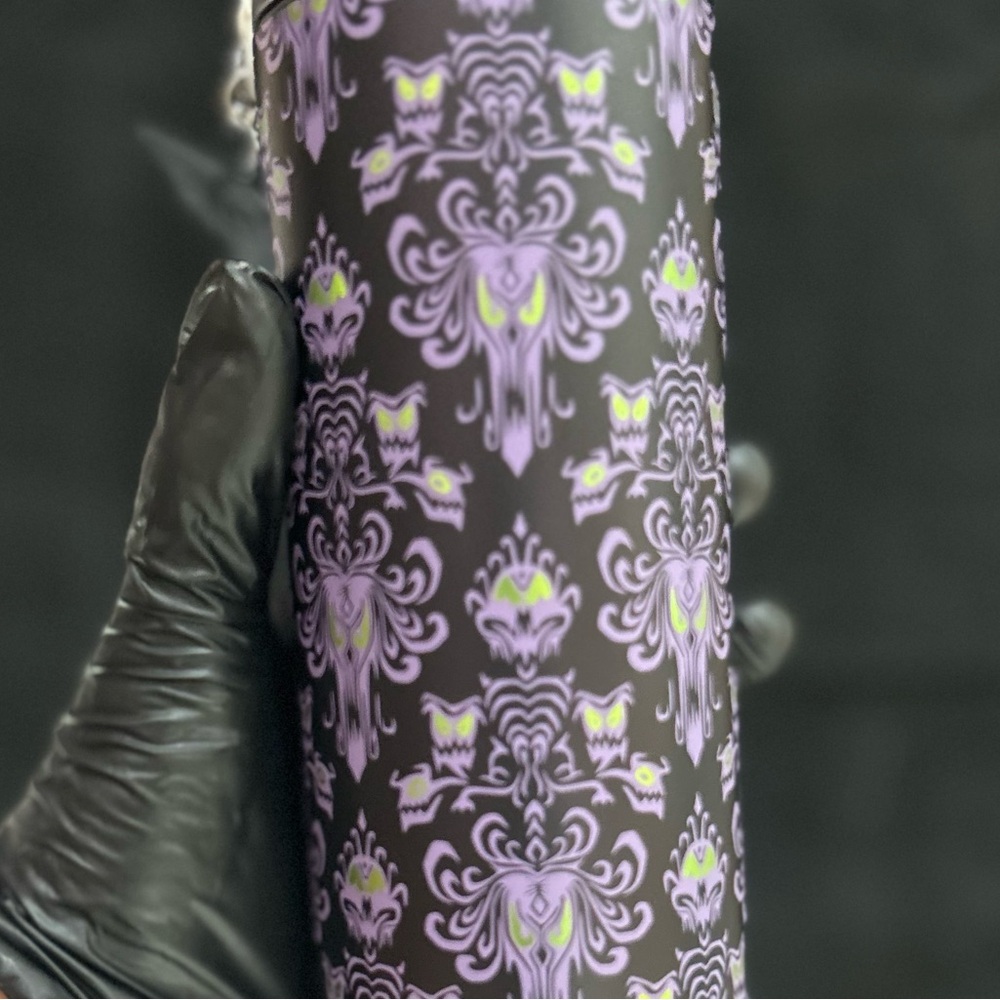 Disney Parks Haunted Mansion Starbucks Travel Tumbler with Bat accessory NWT - Picture 7 of 12